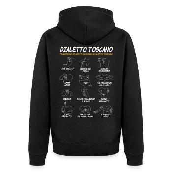 Toscana Dialetto Toscano Gesti divertenti - Unisex Premium Organic Zip Hoodie - black - Back - Nico (187cm)