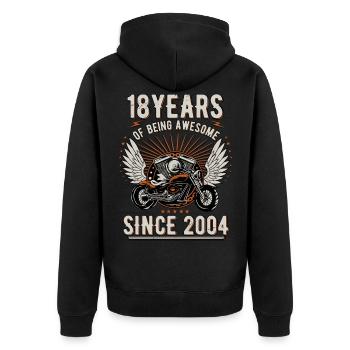 18 Years old Gifts Vintage 2004 18th Birthday - Unisex Premium Organic Zip Hoodie - black - Back - Nico (187cm)