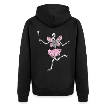 Grunge Fairycore Skelett Fairy Lover - Unisex Premium Bio Zip Hoodie - Schwarz - Hinten - Nico (187cm)