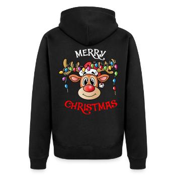Rennes Joyeux Noël Noël Drôle - Veste à capuche bio Premium Unisexe - noir - Dos - Nico (187cm)