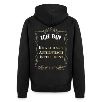 Für den besten Menschen - Ich bin Kai - Unisex Premium Bio Zip Hoodie - Schwarz - Hinten - Nico (187cm)