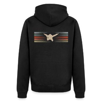 Fallschirmspringer Freifaller Fallschirmspringen - Unisex Premium Bio Zip Hoodie - Schwarz - Hinten - Nico (187cm)