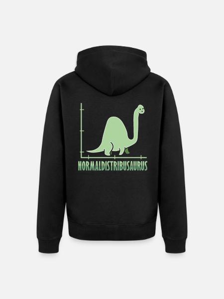 Dinosaurier Mathe Pythagoras Mathematiker - Unisex Premium Bio Zip Hoodie - Schwarz