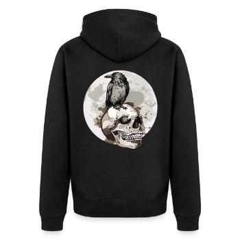 Raven Crow Motif Mythologie nordique - Veste à capuche bio Premium Unisexe - noir - Dos - Nico (187cm)