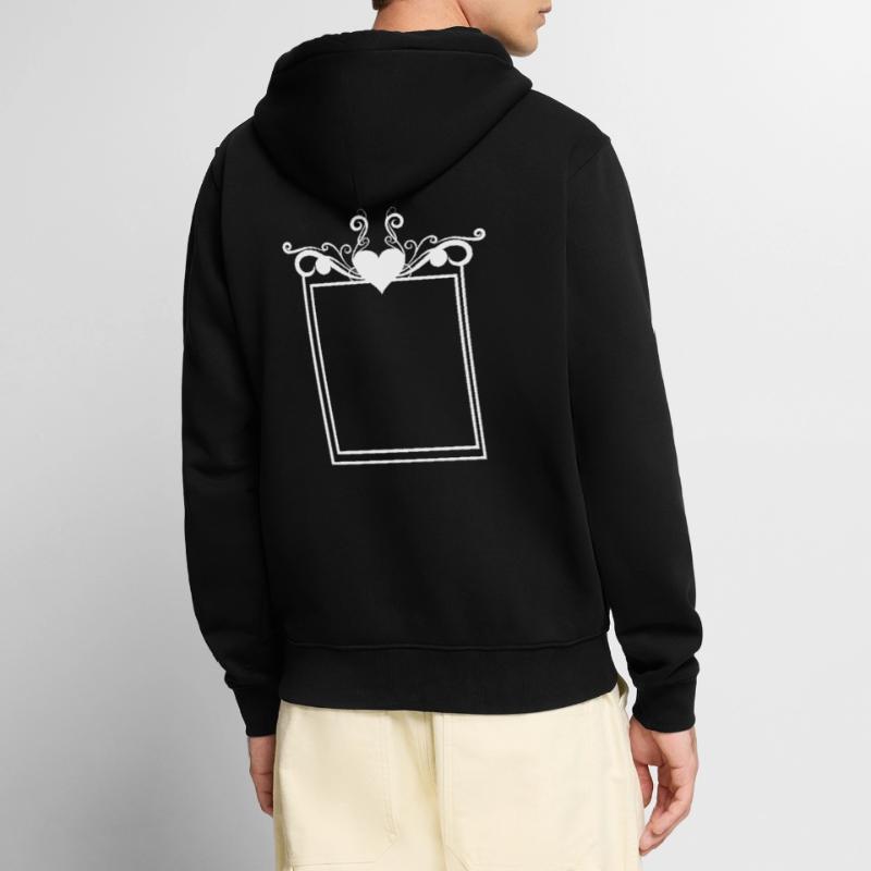 Rectangular frame heart playful line Unisex Premium Organic Zip Hoodie