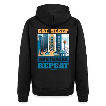 Eat Sleep Australia Répéter - Veste à capuche bio Premium Unisexe - noir - Dos - Nico (187cm)