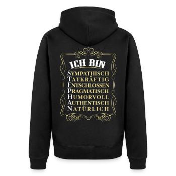 Pour la meilleure personne - Je suis Stephan - Veste à capuche bio Premium Unisexe - noir - Dos - Nico (187cm)