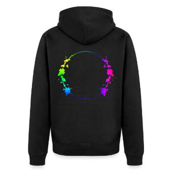 Colorful frame with flowers - Unisex Premium Organic Zip Hoodie - black - Back - Nico (187cm)