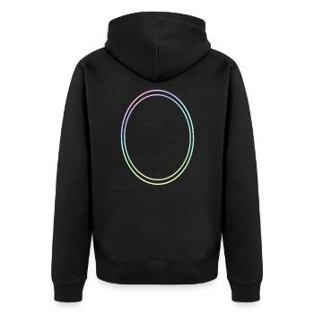 Cercle ovale dans la décoration de couleurs vives - Veste à capuche bio Premium Unisexe - noir - Dos - Nico (187cm)