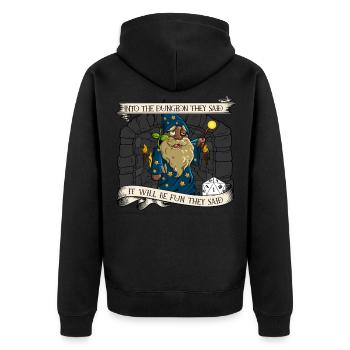D20 Role-playing game - It will be fun - Well Crap - Unisex Premium Organic Zip Hoodie - black - Back - Nico (187cm)