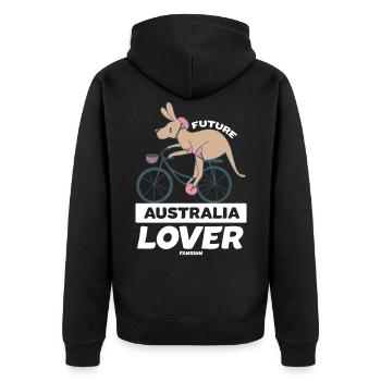 Futur amoureux de l’Australie - Veste à capuche bio Premium Unisexe - noir - Dos - Nico (187cm)