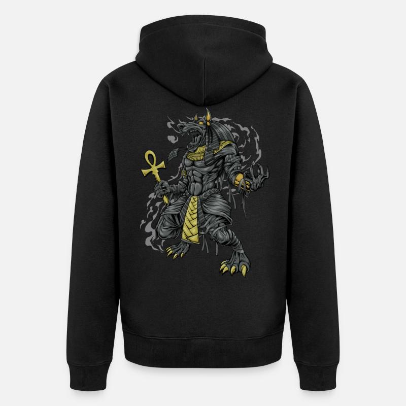 Dieu égyptien Anubis - Veste à capuche bio Premium Unisexe - noir