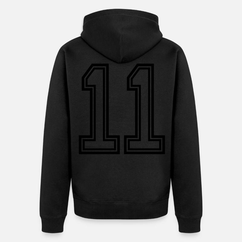 11 Symbole numérique - Veste à capuche bio Premium Unisexe - noir