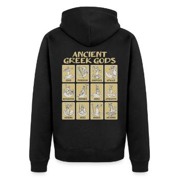 Mythologie grecque antique avec Gö grec - Veste à capuche bio Premium Unisexe - noir - Dos - Nico (187cm)