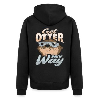 Sea Otter Otter Design for a Zoo Animal Lover - Unisex Premium Organic Zip Hoodie - black - Back - Nico (187cm)