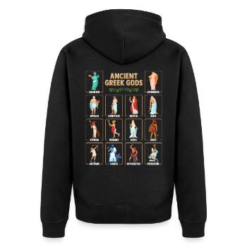 Antike griechische Mythologie mit griechischen Gö - Unisex Premium Bio Zip Hoodie - Schwarz - Hinten - Nico (187cm)