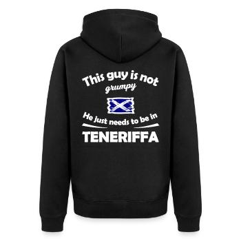 Teneriffa holidays - Unisex Premium Bio Zip Hoodie - Schwarz - Hinten - Nico (187cm)