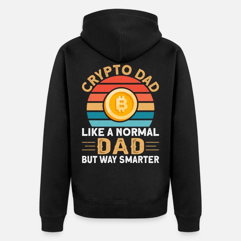 Crypto-monnaie Btc Crypto Dad - Veste à capuche bio Premium Unisexe - noir