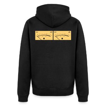 View VU Meter Volume - Unisex Premium Organic Zip Hoodie - black - Back - Nico (187cm)