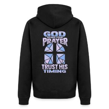 Biblical Bible verse Jesus Christ Bible students - Unisex Premium Organic Zip Hoodie - black - Back - Nico (187cm)