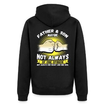 Father & Son may not always agree - Unisex Premium Organic Zip Hoodie - black - Back - Nico (187cm)
