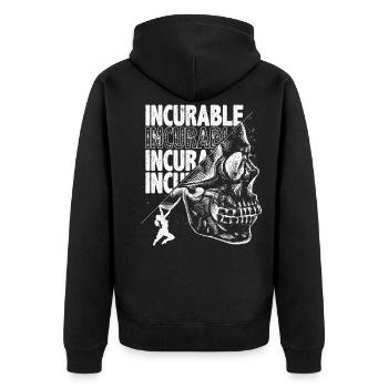 Incurable Bouldering Climber Boulderer Free Climb - Unisex Premium Organic Zip Hoodie - black - Back - Nico (187cm)