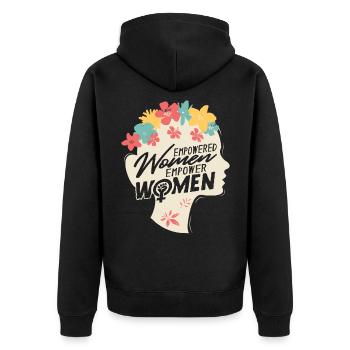 Féminisme féministe Militante des droits des femmes - Veste à capuche bio Premium Unisexe - noir - Dos - Nico (187cm)