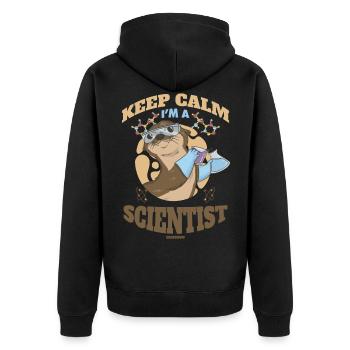 Restez calme Je suis un scientifique - Veste à capuche bio Premium Unisexe - noir - Dos - Nico (187cm)