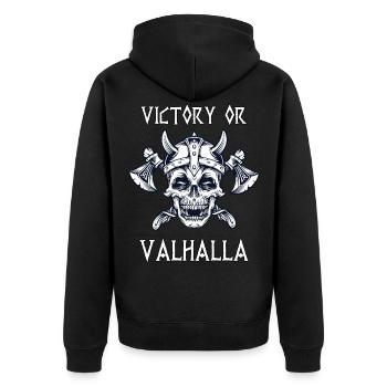 Victoire ou Valhalla Viking Warriors Norsemen - Veste à capuche bio Premium Unisexe - noir - Dos - Nico (187cm)