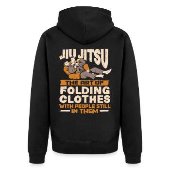 Jiu Jitsu Fighter - Unisex Premium Organic Zip Hoodie - black - Back - Nico (187cm)