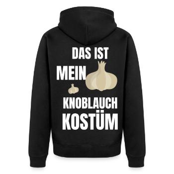 Das ist mein Knoblauch Kostüm Geschenkidee Lustig - Unisex Premium Bio Zip Hoodie - Schwarz - Hinten - Nico (187cm)