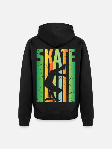 Skateboard Rider - Unisex Premium Organic Zip Hoodie - black