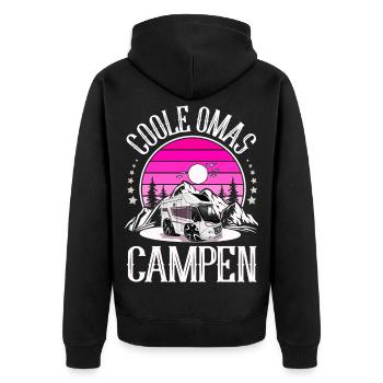 Camping Camper Campen Coole Omas - Unisex Premium Bio Zip Hoodie - Schwarz - Hinten - Nico (187cm)