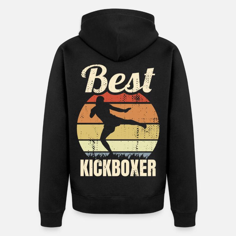Meilleur kickboxeur - Veste à capuche bio Premium Unisexe - noir