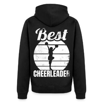 Beste Cheerleaderin - Unisex Premium Bio Zip Hoodie - Schwarz - Hinten - Nico (187cm)