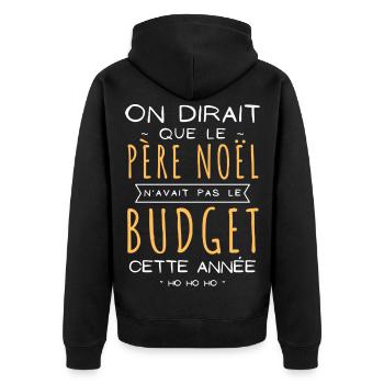Père Noël avait pas le budget cette année - Cadeau - Veste à capuche bio Premium Unisexe - noir - Dos - Nico (187cm)