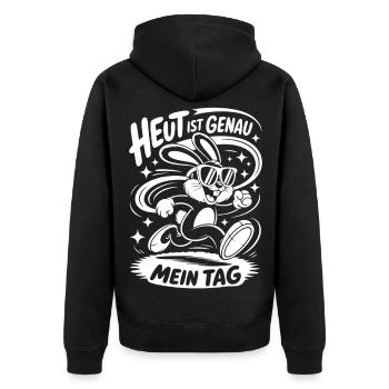 Aujourd’hui, c’est exactement mon jour - Veste à capuche bio Premium Unisexe - noir - Dos - Nico (187cm)