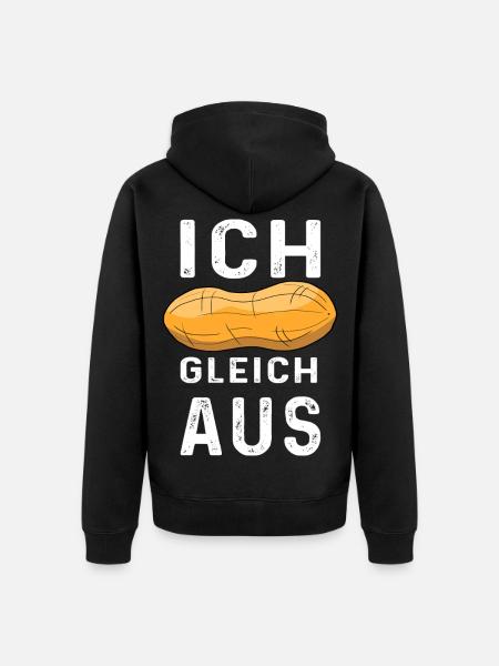Peanut motif with humorous text - Unisex Premium Organic Zip Hoodie - black