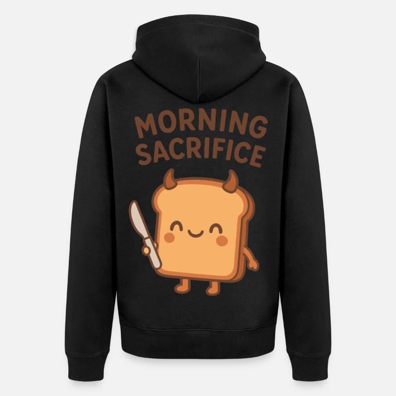 Morgendlicher Opfer-Toast - Unisex Premium Bio Zip Hoodie - Schwarz