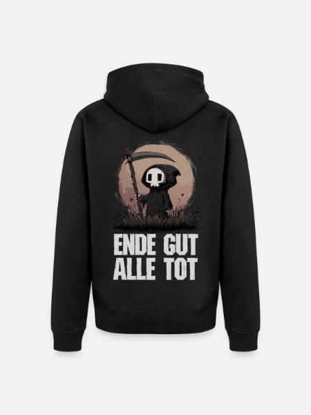 All's Dead – Grim Reaper Humor - Unisex Premium Organic Zip Hoodie - black