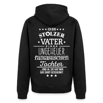 Proud Dad Christmas Gift Birthday Dad - Unisex Premium Organic Zip Hoodie - black - Back - Nico (187cm)