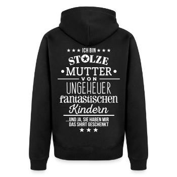 Maman Fière cadeau de Noël Maman d’anniversaire - Veste à capuche bio Premium Unisexe - noir - Dos - Nico (187cm)