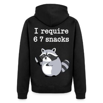 6-7 Internet Meme Cooler 6 7 Waschbär - Unisex Premium Bio Zip Hoodie - Schwarz - Hinten - Nico (187cm)
