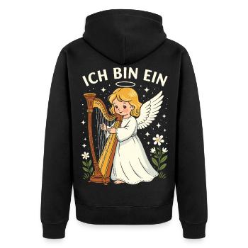 Costume d’ange Girlette de Carnaval Harpe ange - Veste à capuche bio Premium Unisexe - noir - Dos - Nico (187cm)