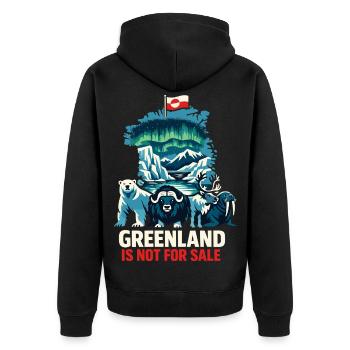Cadeau du drapeau du t-shirt Pas à vendre du Groenland - Veste à capuche bio Premium Unisexe - noir - Dos - Nico (187cm)