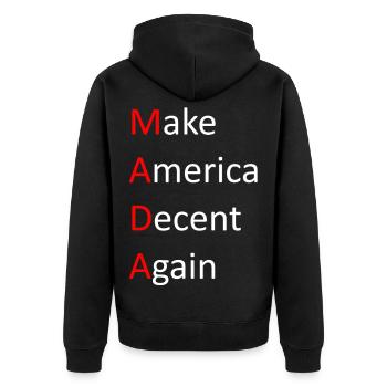 Make_America_Decent_Again - Veste à capuche bio Premium Unisexe - noir - Dos - Nico (187cm)