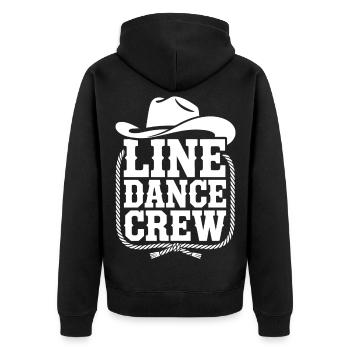 Line Dance Crew Western Logo - Unisex Premium Bio Zip Hoodie - Schwarz - Hinten - Nico (187cm)