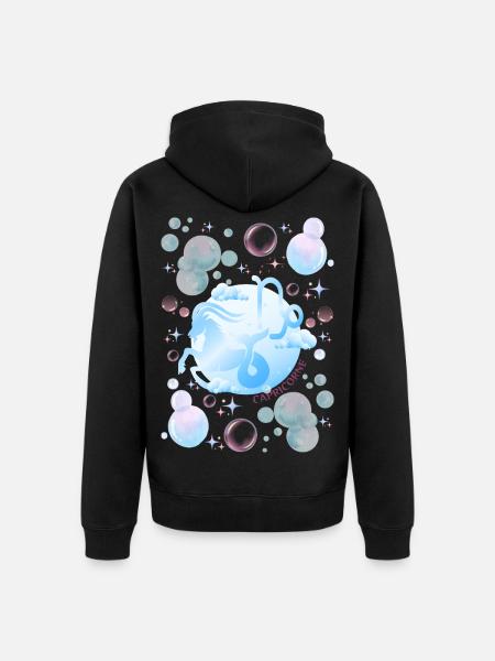 Steinbock-Frau – Astrologiegeschenk - Unisex Premium Bio Zip Hoodie - Schwarz