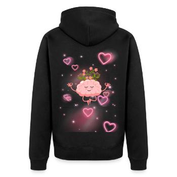 Zen Attitude – Wellness Gift - Unisex Premium Organic Zip Hoodie - black - Back - Nico (187cm)
