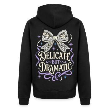 Salut délicat mais dramatique - Veste à capuche bio Premium Unisexe - noir - Dos - Nico (187cm)